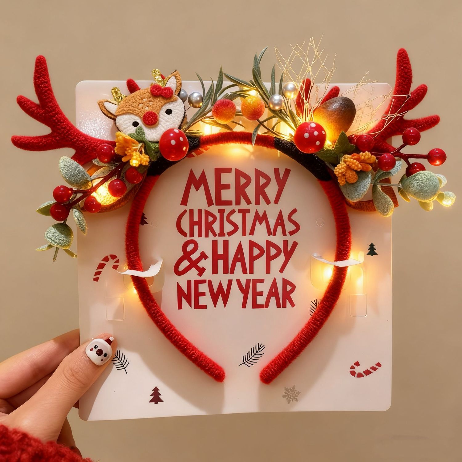 Reindeer Antlers Headband - Christmas Reindeer Antlers Headband LED Light