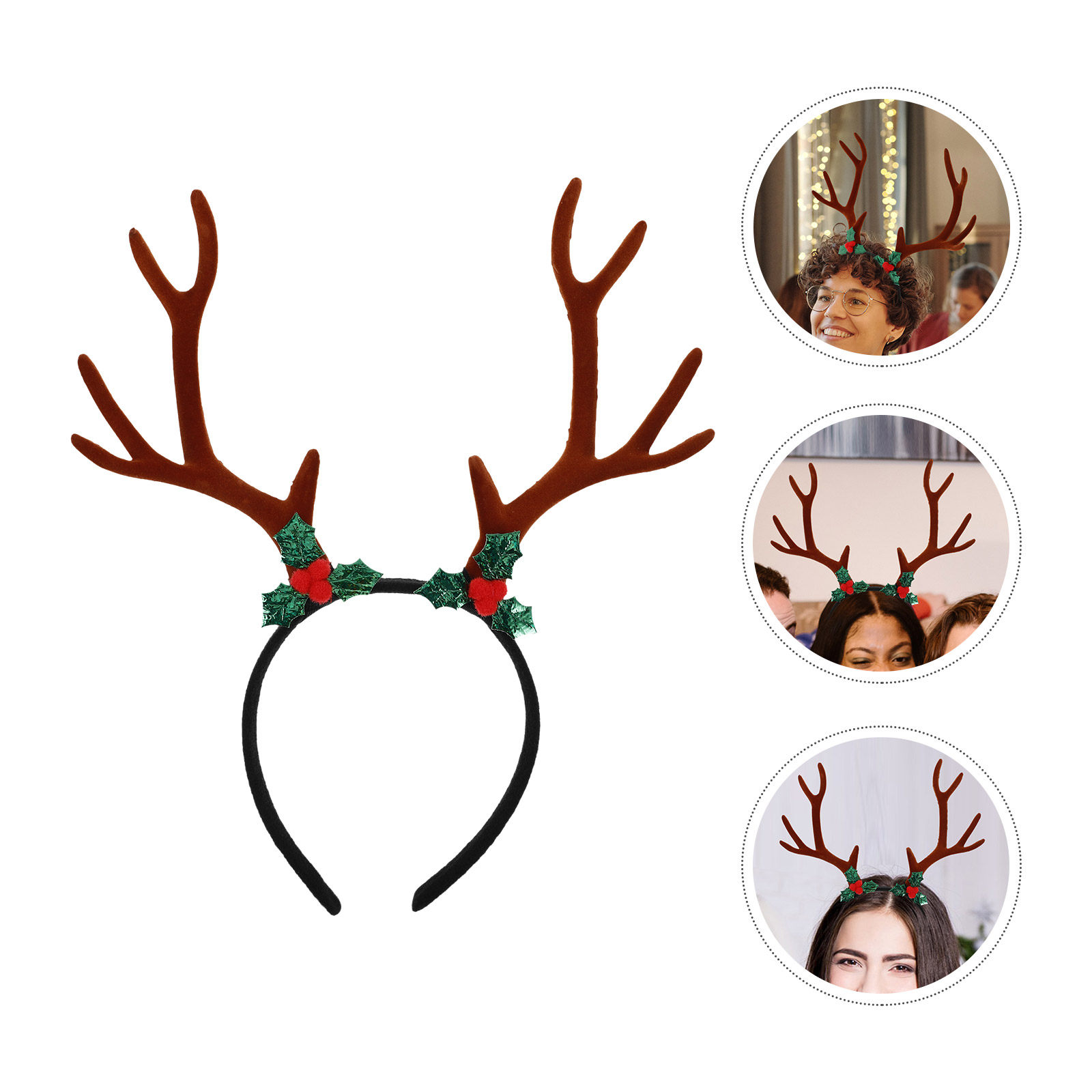 Reindeer Antlers Headband - Large Festive Reindeer Antlers Headband Realistic