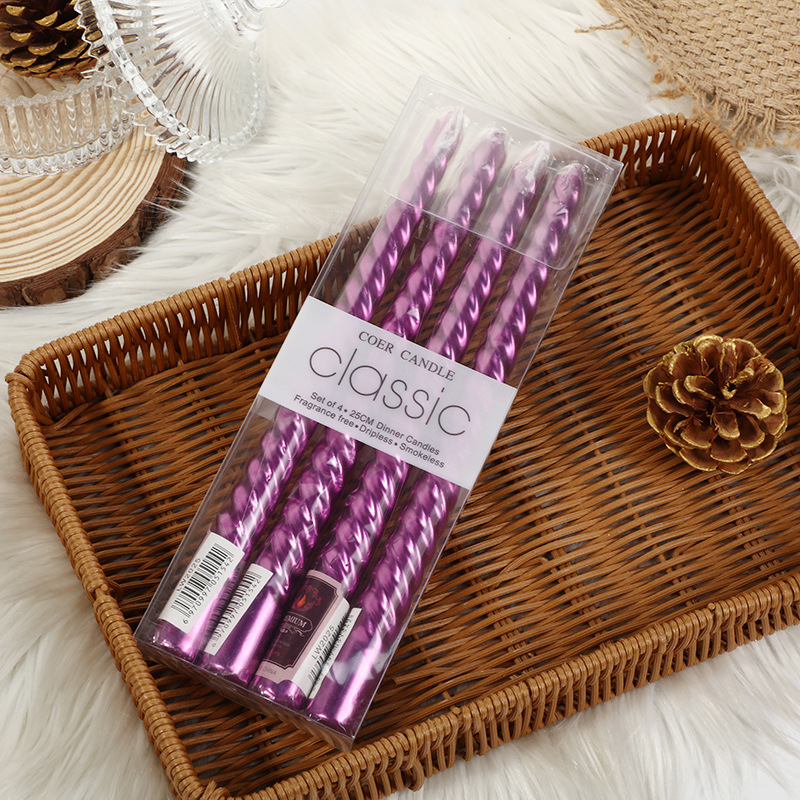4pcs European-style Long-pole  - Holiday Candle Set 评论和价格
