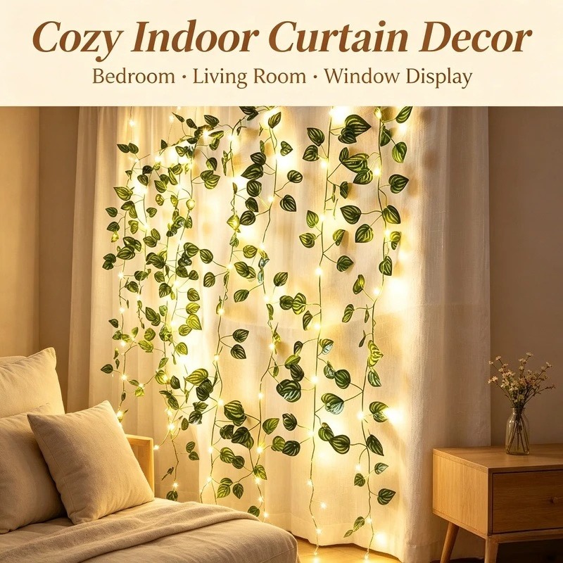 2M Artificial Leaf LED String  - Led Fairy String Lights 评论和价格