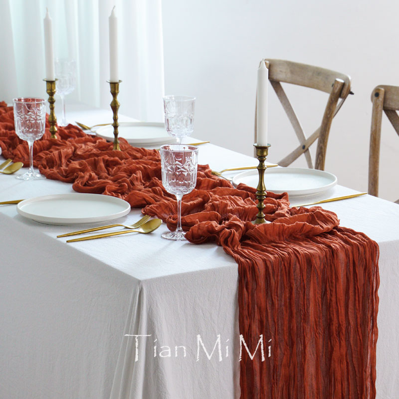 Semi-Sheer Gauze Table Runner  - Christmas Table Runner 评论和价格
