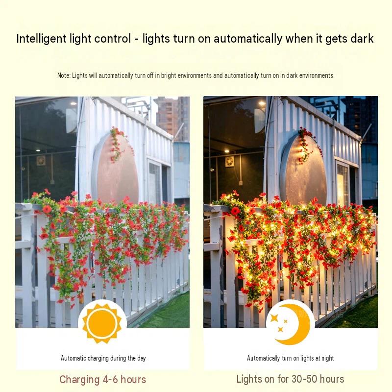 Solar Rose Vine String Lights  - Led Fairy String Lights 评论和价格
