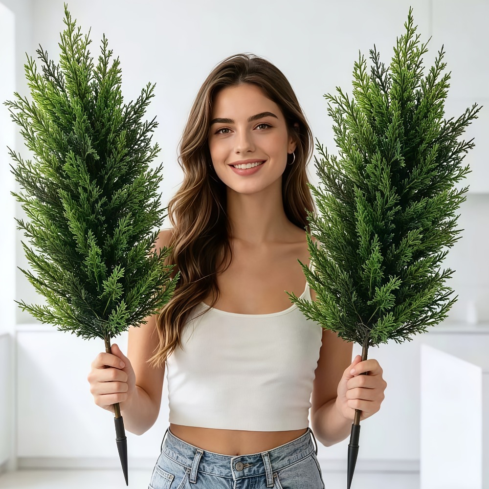 2PC Outdoor Artificial Pine Tr - Christmas Tree Artificial 评论和价格