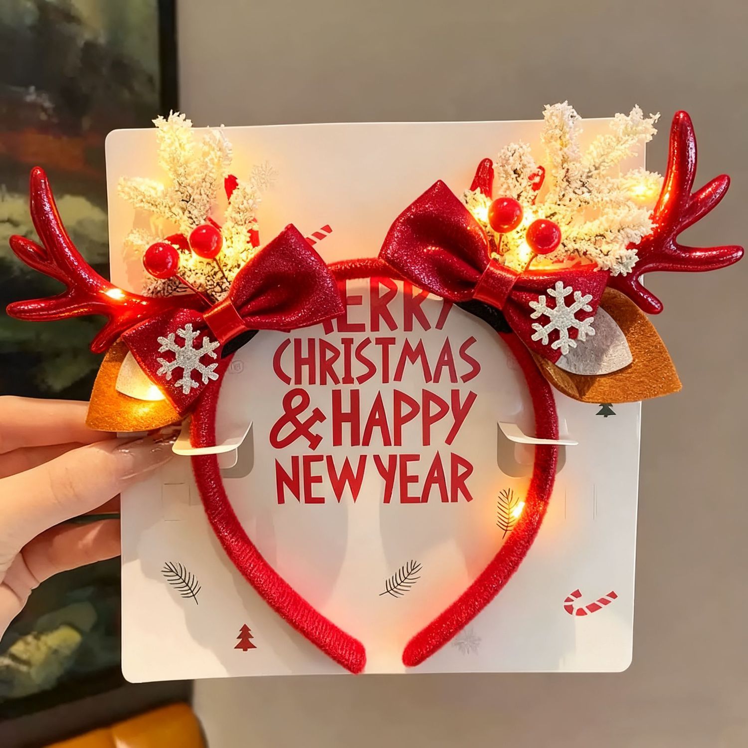 Christmas Reindeer Antlers Hea - Reindeer Antlers Headband 评论和价格