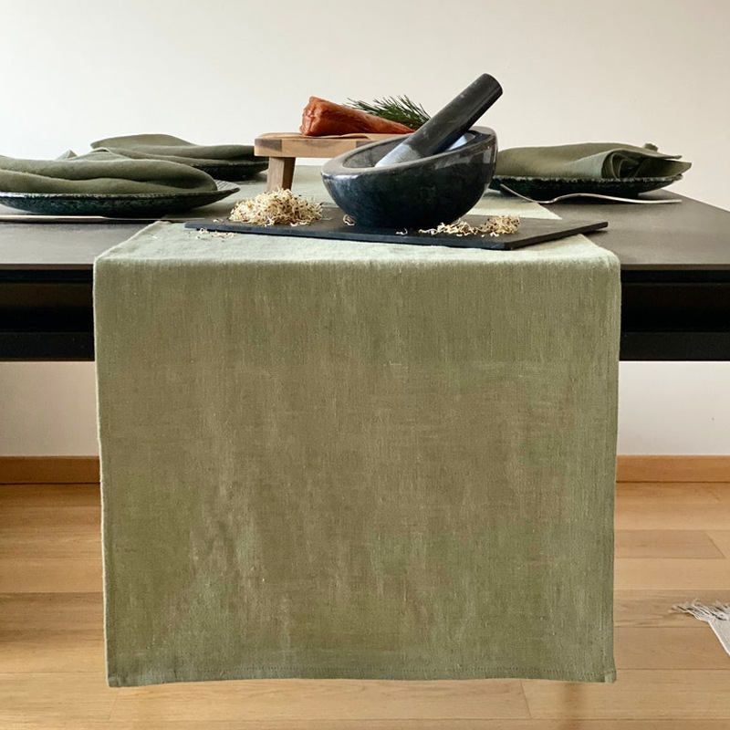 Linen Table Runner Mitered Cor - Christmas Table Runner 评论和价格