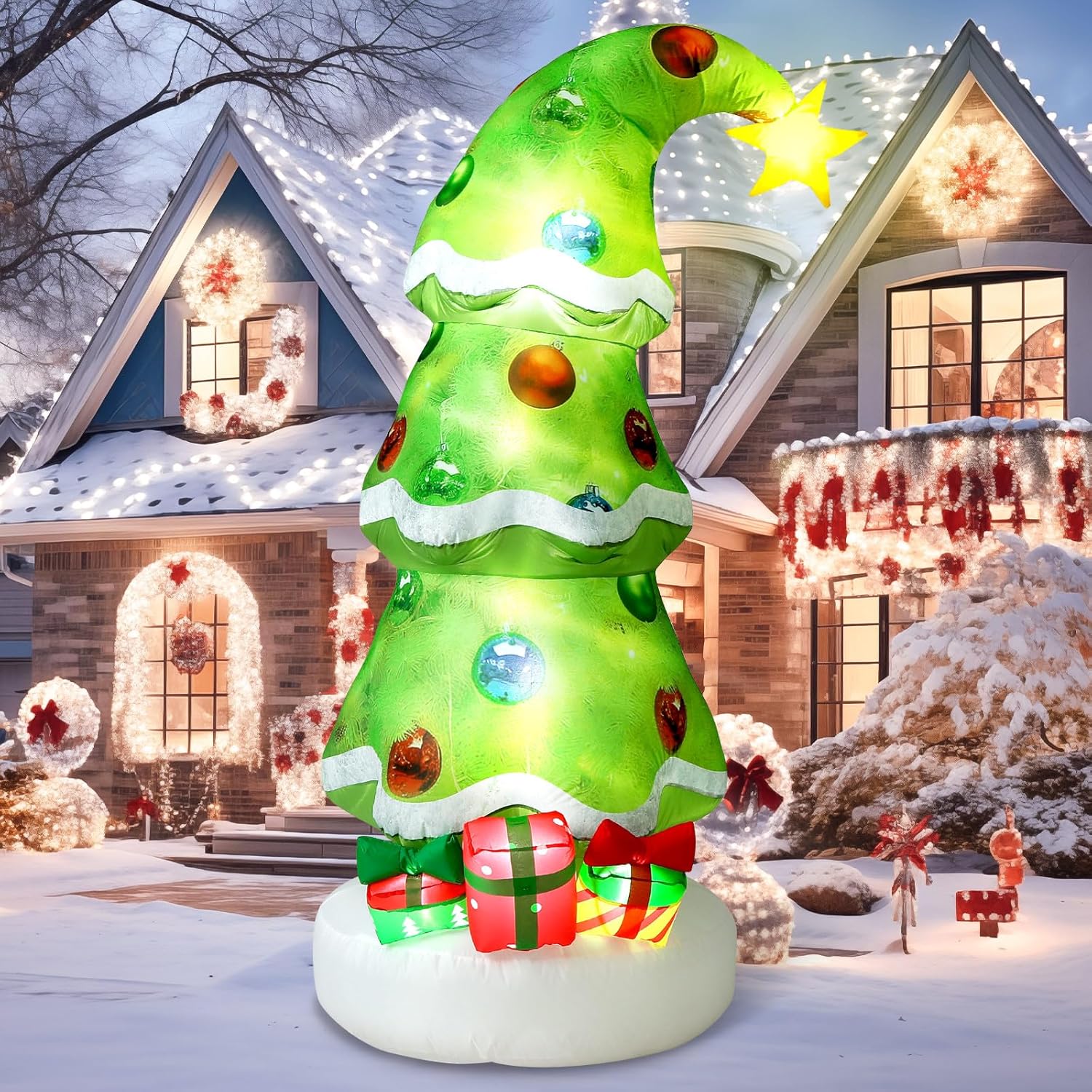 Lime Green 6.9ft Outdoor Infla - Christmas Lights Outdoor 评论和价格