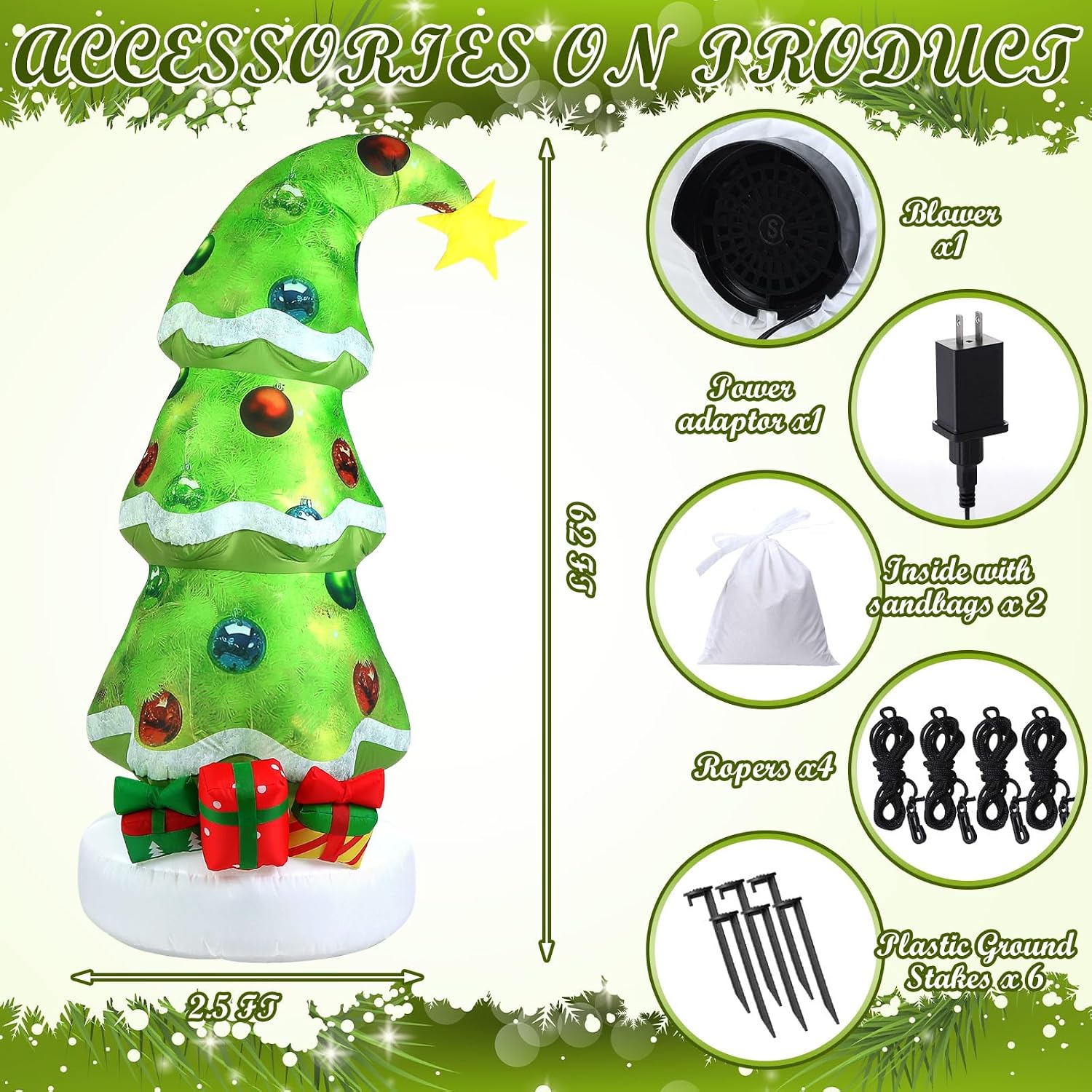 Lime Green 6.9ft Outdoor Infla - Christmas Lights Outdoor 评论和价格