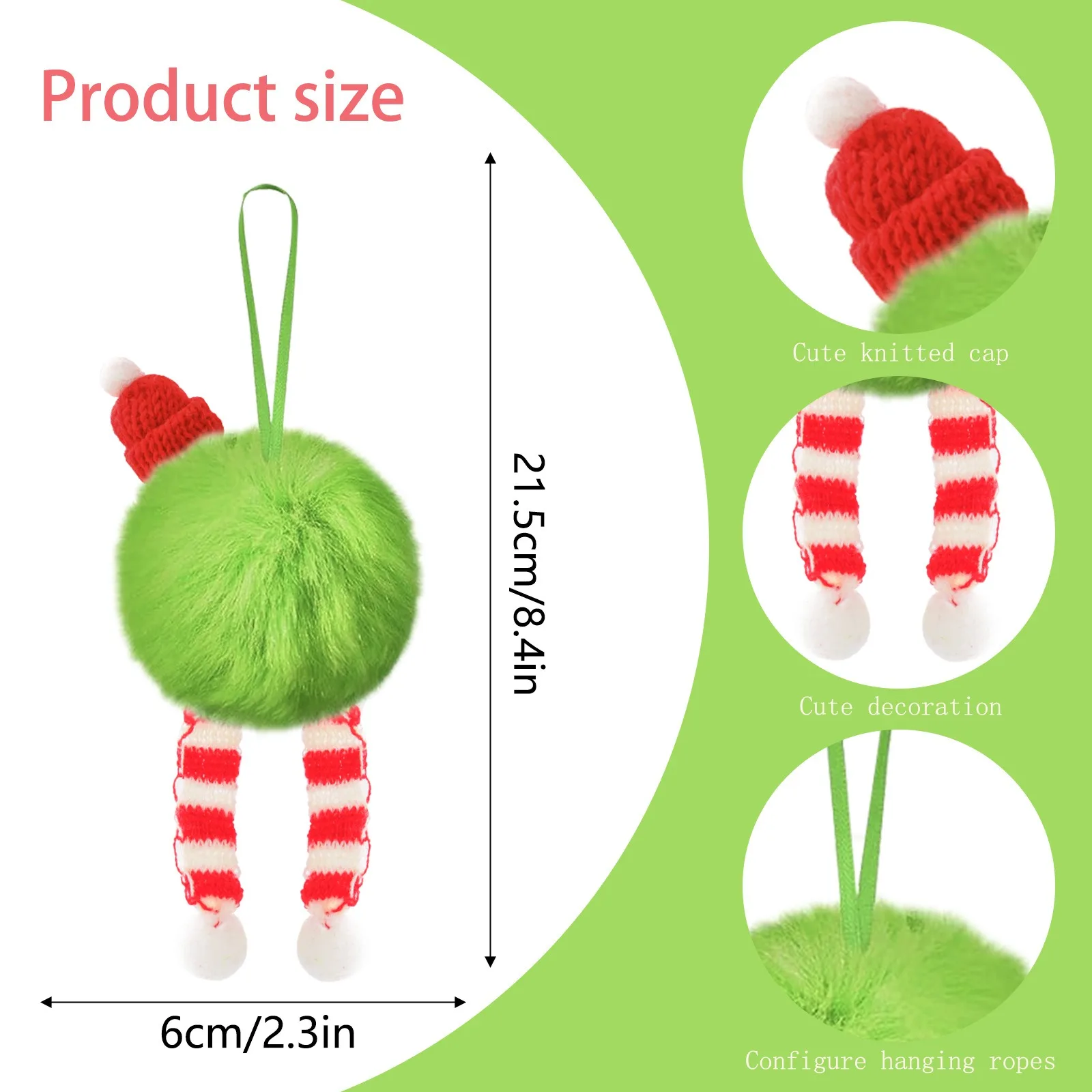 Christmas Green Long Plush Bal - Santa Hat Plush 评论和价格