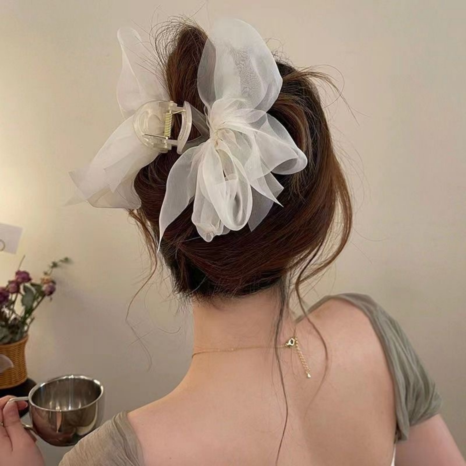 1PCFashion Mesh Tulle Large Bo - Ribbon Bow Gift 评论和价格