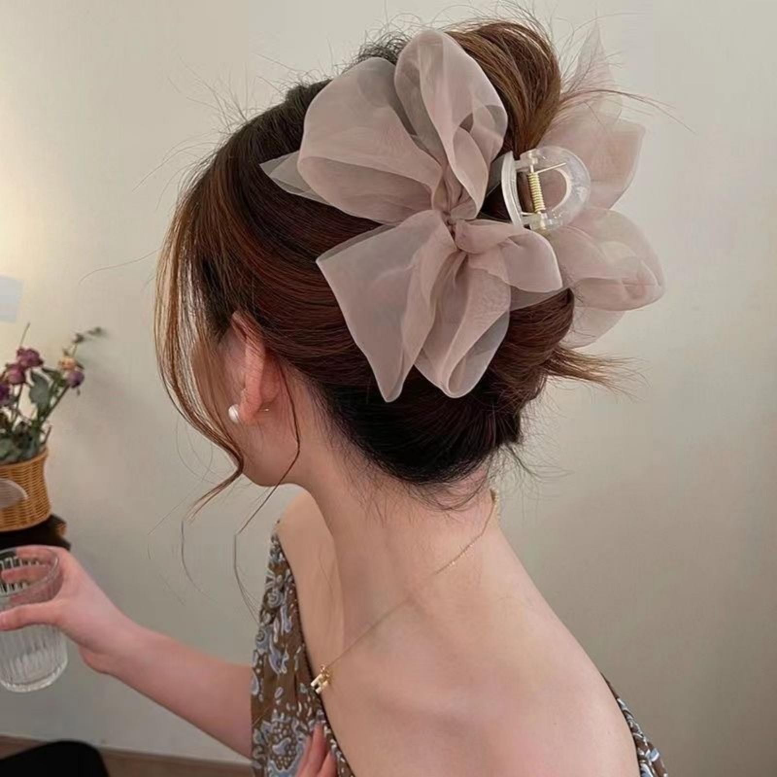 1PCFashion Mesh Tulle Large Bo - Ribbon Bow Gift 评论和价格
