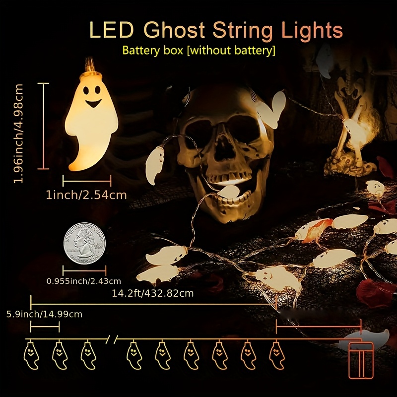 Battery Halloween Ghost LED St - Led Fairy String Lights 评论和价格