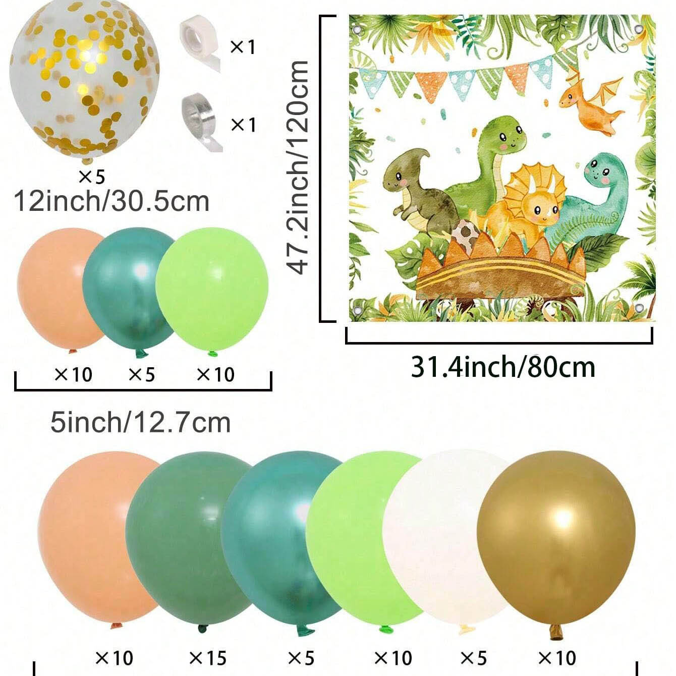 Dinosaur Balloon Set Arch for  - Tinsel Garland Decoration 评论和价格