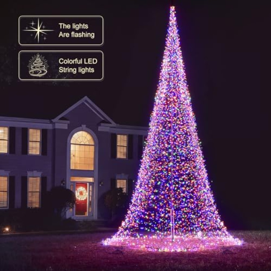 Outdoor Flagpole LED Christmas - Christmas Lights Outdoor 评论和价格